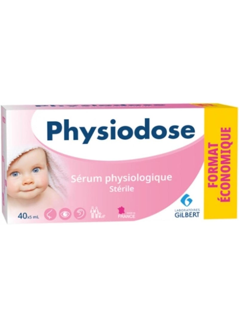 Physiodose Sterile Physiological Serum 40 Single Doses of 5ml - Image 1